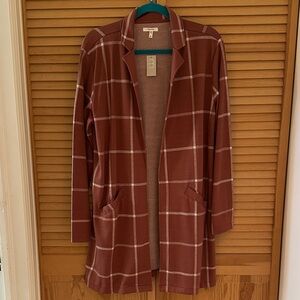 Maurices Plaid Open Cardigan